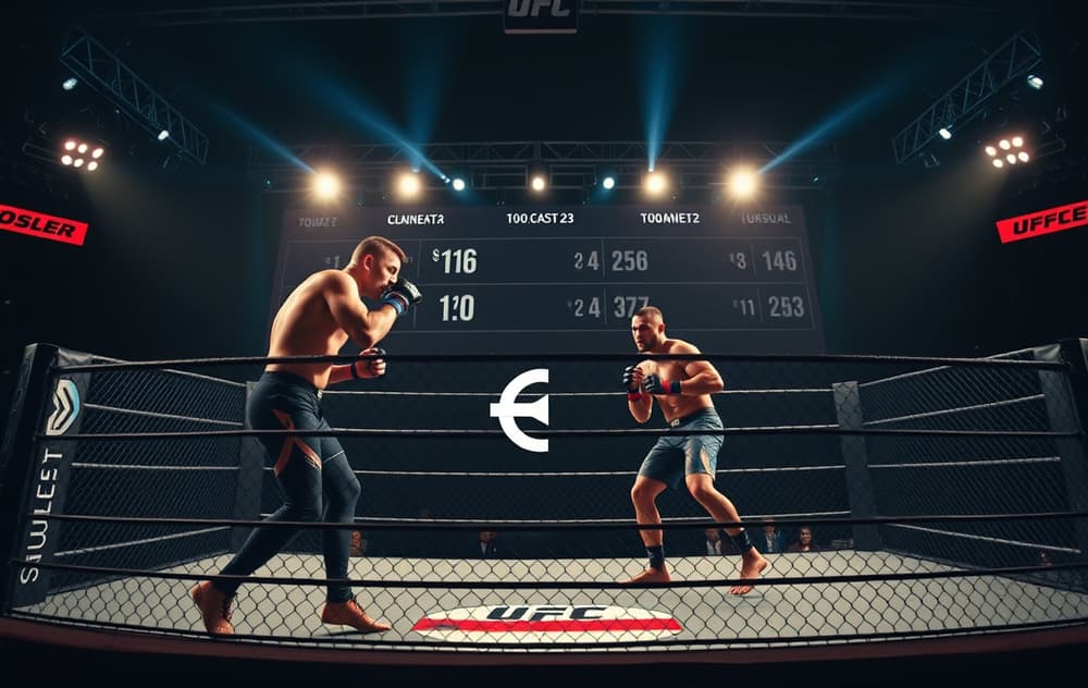 UFC-kamp i oktogon med bettingodds overlagt