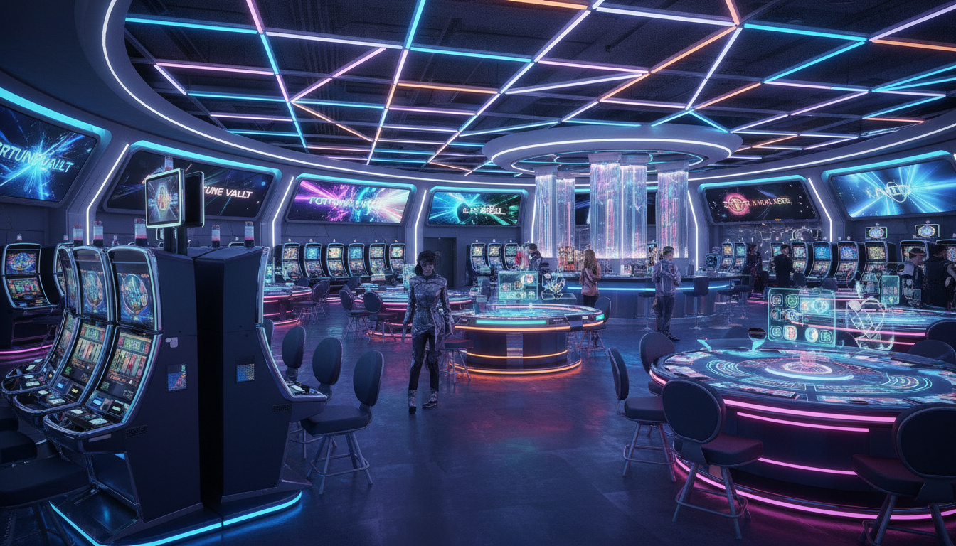 Interface du Vegasino online casino montrant les jeux et promotions