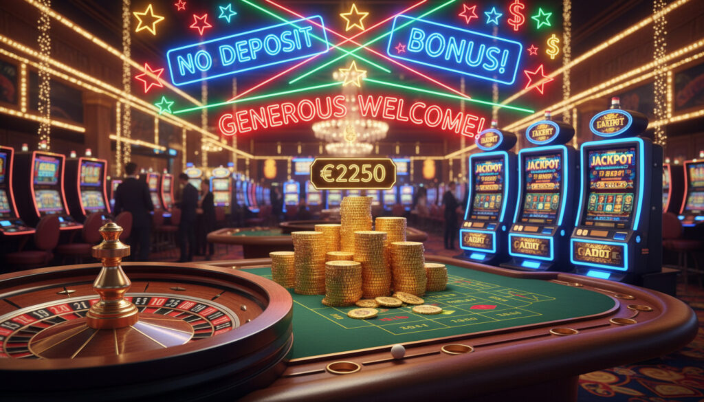VegasPlus Casino Bonus – Velkomsttilbud opptil €2250 og no deposit